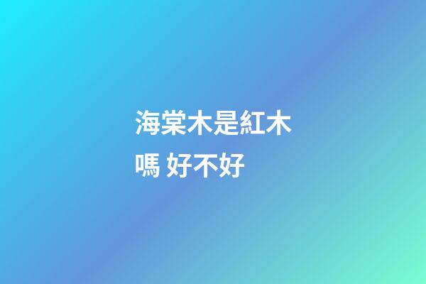 海棠木是紅木嗎 好不好